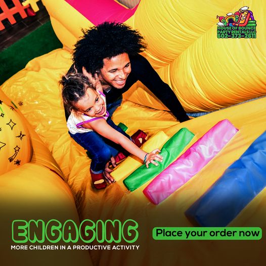 Photo image of parent and child in a inflatable rental from House of Bounce Party rentals - Surprise