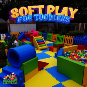 photo of a mult-color soft play rental for toddlers