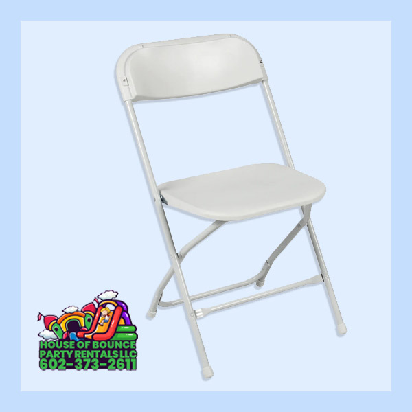 photo of white folding chair rental