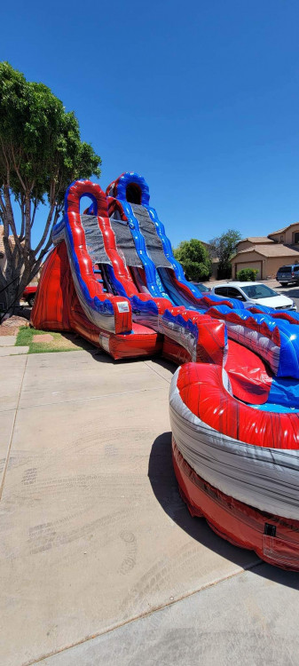 20' Blazin Curved Inflatable Dual Slide Rental Dry